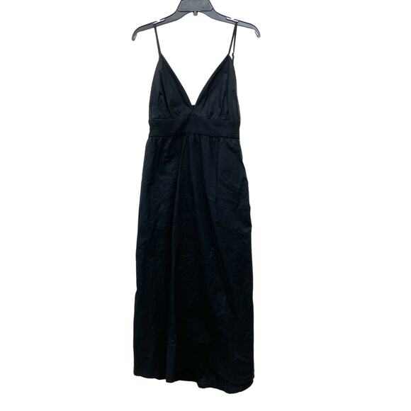 A New Day Womens Black Cotton Sleeveless V Neck Maxi Dress L - Picture 1 of 4